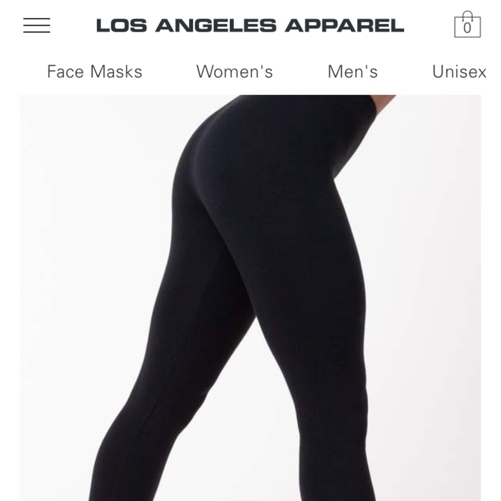 New xs los angeles apparel black cotton leggings